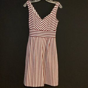 Maison Jules red and blue striped dress